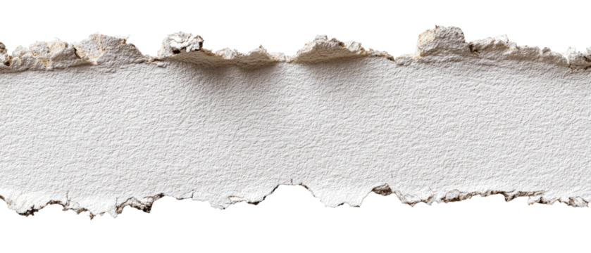 A ripped strip of off-white paper