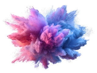A vibrant explosion of multicolored powder. 