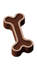 3D stylized dog bone graphic
