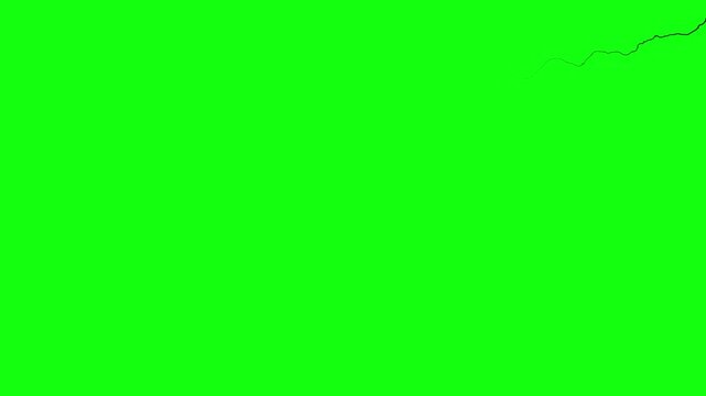 Cracks of wall, road cracks, floor cracks animation Green Screen 4K