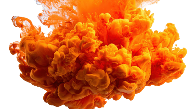 Orange ink splash abstract