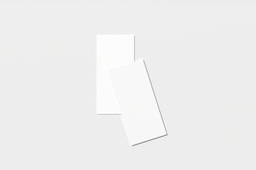 Two-page flyer mockup with blank organic paper for design presentation. Blank white brochure template in 3D illustration.
