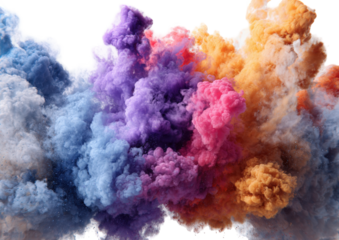 Colorful swirling smoke clouds