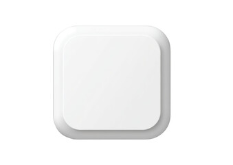 Square, white, flat object with rounded edges.  Compact, simple design.  Blank, neutral surface