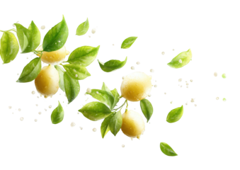 Citrus fruit and leaves in a vibrant design