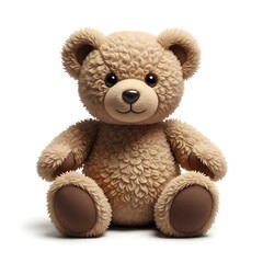 Obraz premium A cute and cuddly teddy bear sitting isolated on white background