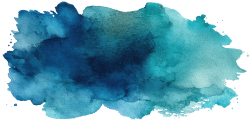 Abstract watercolor stain in shades of teal and blue (1)
