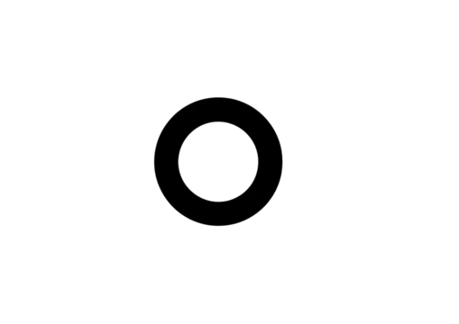 Solid black background with a translucent, slightly textured ring