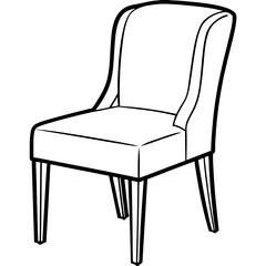 Minimalist Dining Chair Line Drawing