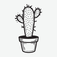 Cactus Plant Single Vintage Sign Vector Art, Cactus Lover Design Icon Set Flat Black Minimal Cactus Plant Silhouette Vector Design