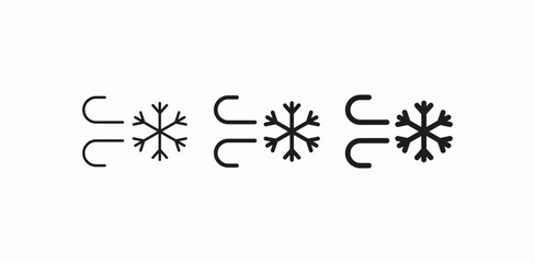 blowing wind snowflake icon sign vector