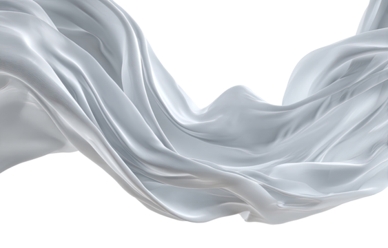 Flowing, billowing, light gray fabric.  A smooth, draped texture against a black background