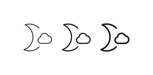 moon cloud icon icon sign vector