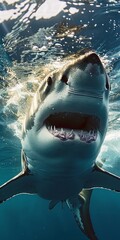 Great White Shark Close-Up Underwater Predator Majesty