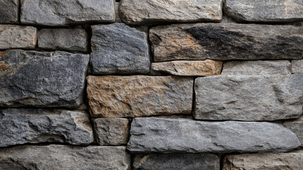 Fototapeta premium Close up of a stone wall showing the texture and color variations of the rocks used