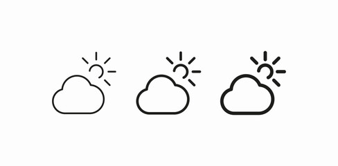 sun with cloud icon sign vector