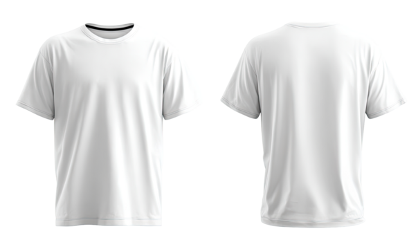 Blank white t-shirt, front and back views (26)