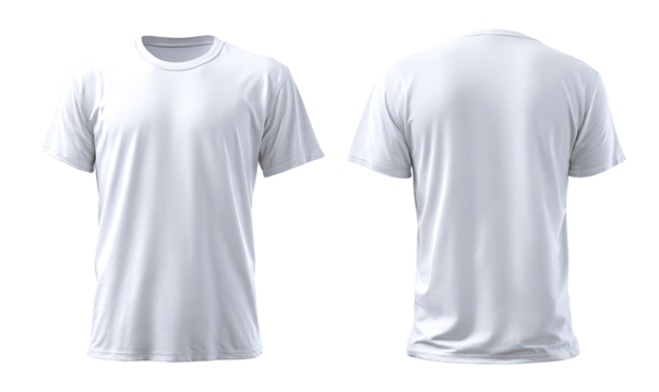 Front and back view of a plain white t-shirt (16)