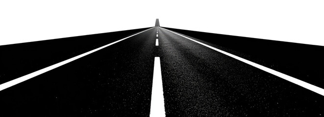 Empty highway at night.  Dark asphalt road stretches into the distance,