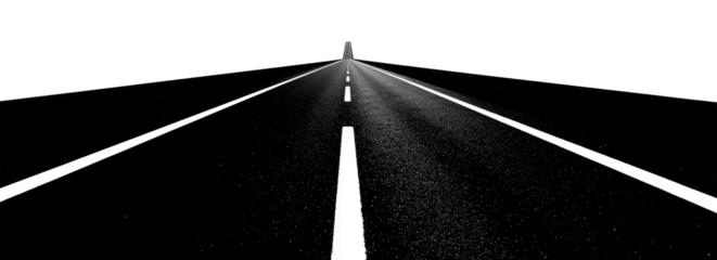 Empty highway at night.  Dark asphalt road stretches into the distance,