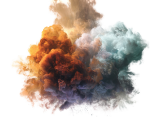 Abstract cloud of colorful ink in the air