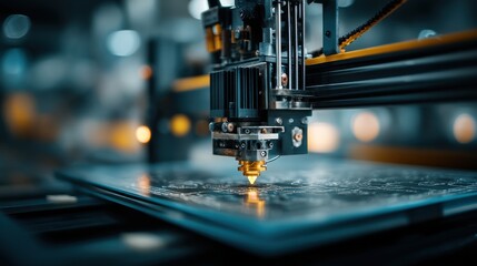 Fototapeta premium Metal filament shaping into an industrial part via rapid prototyping 