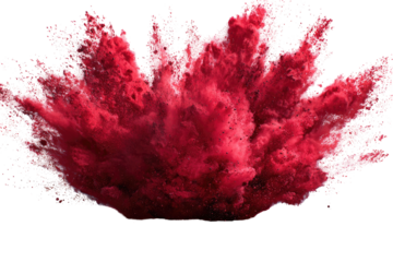 Red powder explosion, radiating outwards