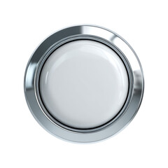 Round white button with chrome bezel