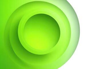 Abstract concentric circles in bright lime green, with a lighter, off-white gradient at the edges, creating a 3D effect