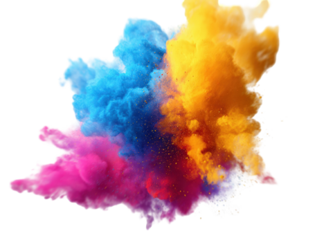 Vibrant explosion of colorful smoke - Powered by Adobe