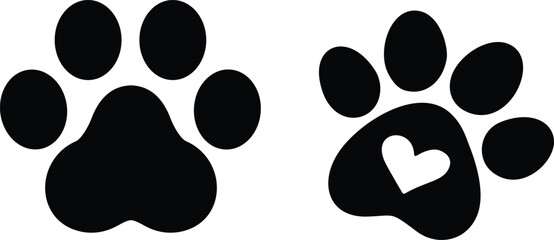 Dog and Cat Paw Print Icon Vector