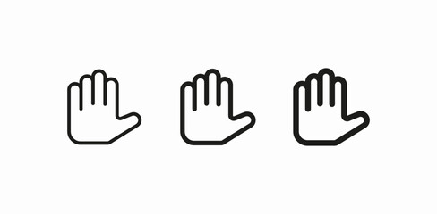 open palm hand icon sign vector
