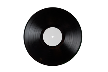 Blank vinyl record, black and white