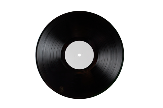 Blank vinyl record, black and white