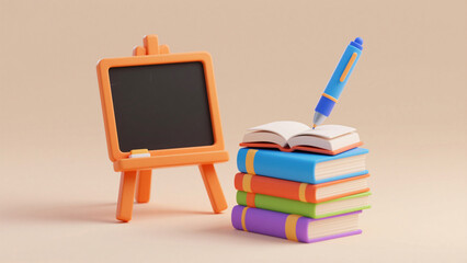 Blackboard and School Supplies