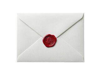 A white envelope with a red wax seal