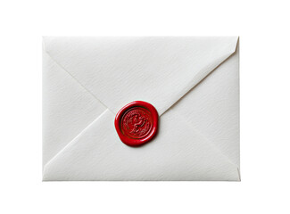 A white envelope sealed with a red wax stamp