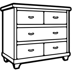 Minimalist Drawer Line Art Vector
