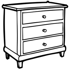 Minimalist Drawer Line Art Vector