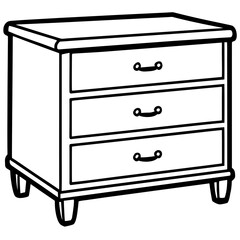 Minimalist Drawer Line Art Vector
