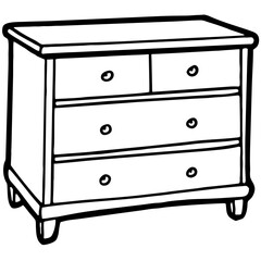 Minimalist Drawer Line Art Vector