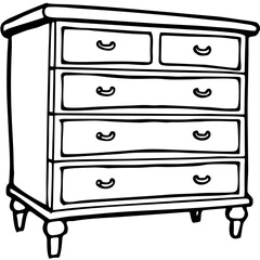 Minimalist Drawer Line Art Vector