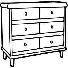 Minimalist Drawer Line Art Vector