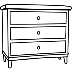 Minimalist Drawer Line Art Vector