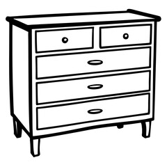 Minimalist Drawer Line Art Vector