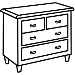 Minimalist Drawer Line Art Vector