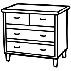Minimalist Drawer Line Art Vector