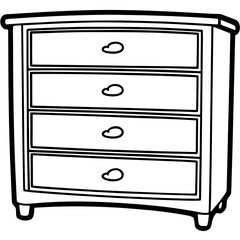 Minimalist Drawer Line Art Vector