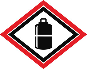 Hazard symbol gas cylinder dangerous flammable chemical warning vector
