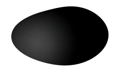 Dark oval shape, slightly shadowed, smooth surface